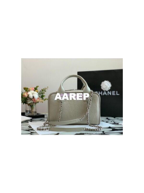 Replica Chanel Bowling Mixed Fibers & Woolen Deauville Bowling Bag A92749 Grey 9