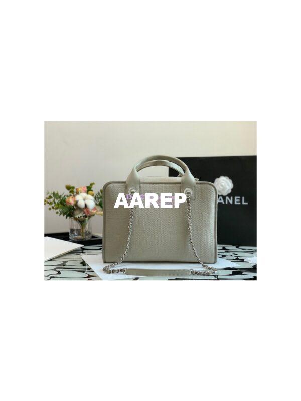 Replica Chanel Bowling Mixed Fibers & Woolen Deauville Bowling Bag A92749 Grey 17