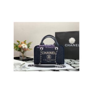 Replica Chanel Bowling Mixed Fibers & Woolen Deauville Bowling Bag A92749 Blue
