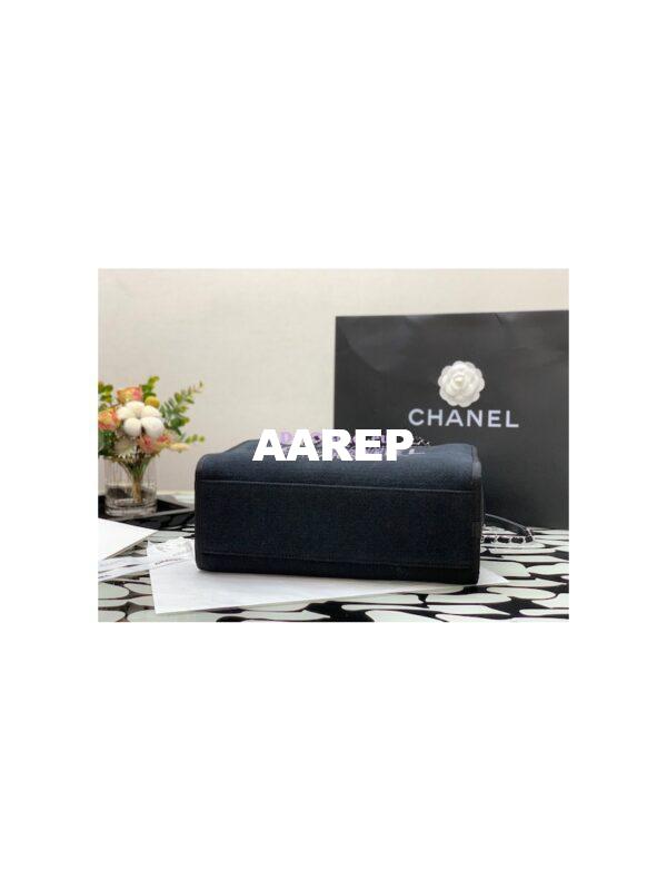 Replica Chanel Bowling Mixed Fibers & Woolen Deauville Bowling Bag A92749 Black 15