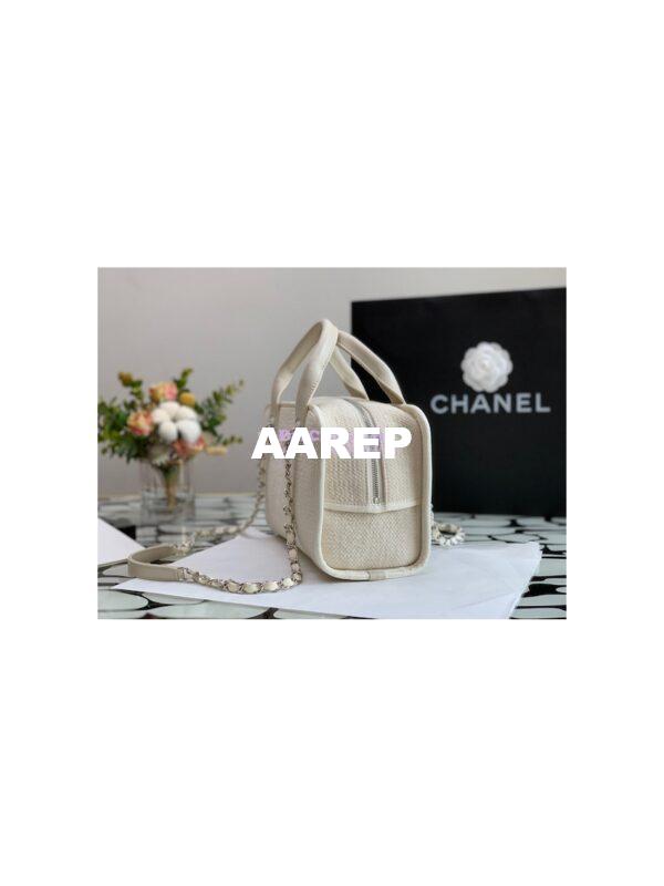Replica Chanel Bowling Mixed Fibers & Woolen Deauville Bowling Bag A92749 Beige 3