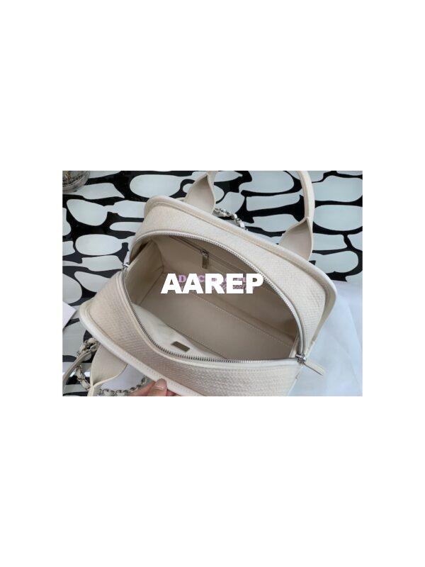 Replica Chanel Bowling Mixed Fibers & Woolen Deauville Bowling Bag A92749 Beige 5
