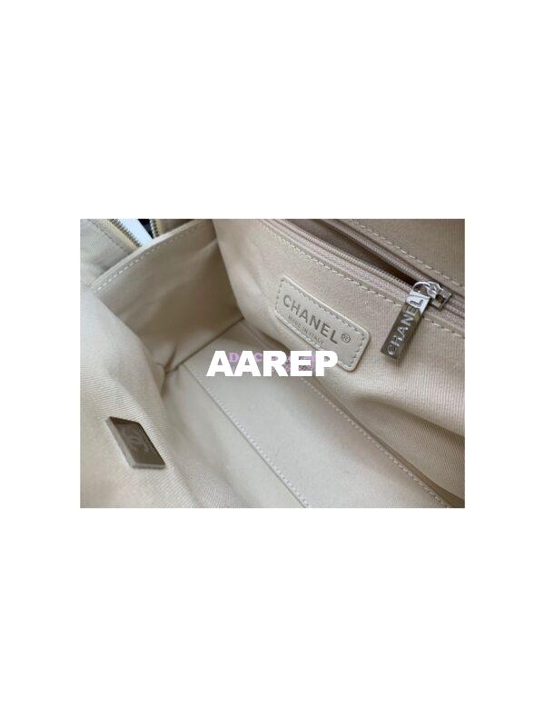 Replica Chanel Bowling Mixed Fibers & Woolen Deauville Bowling Bag A92749 Beige 6