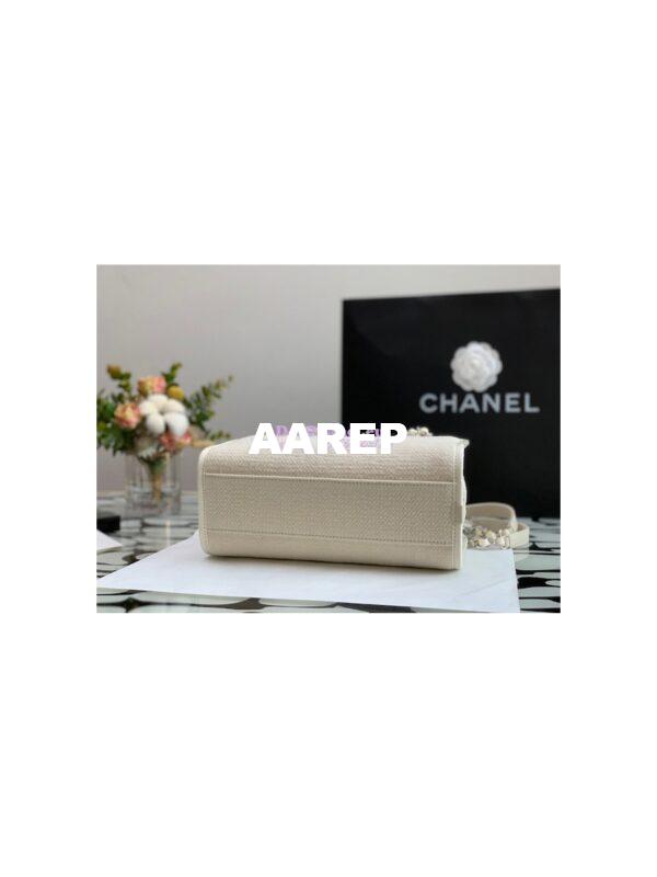 Replica Chanel Bowling Mixed Fibers & Woolen Deauville Bowling Bag A92749 Beige 7