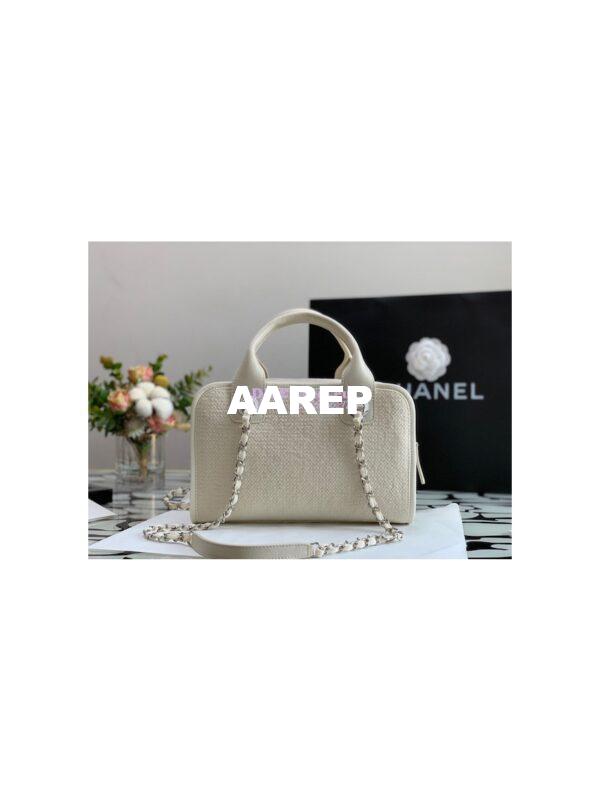 Replica Chanel Bowling Mixed Fibers & Woolen Deauville Bowling Bag A92749 Beige 8