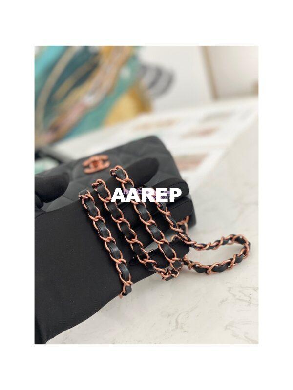 Replica Chanel Quilted Mini Classic Flap Black Lambskin Bag with Pink Gold Hardware 5