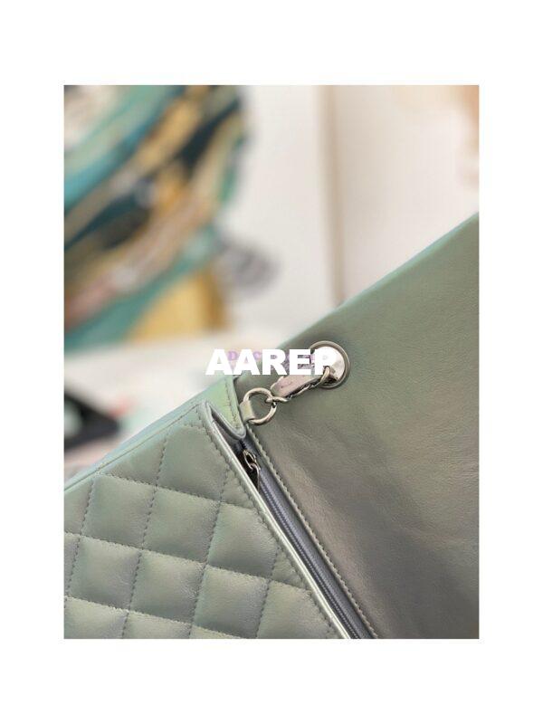 Replica Chanel Mini Classic Flap CF Bag 17cm in Iridescent Lambskin Silver 8