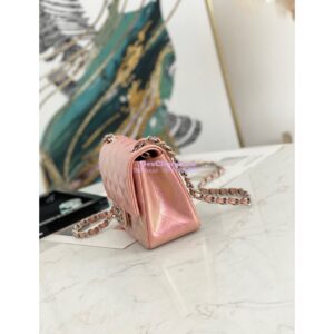 Replica Chanel Mini Classic Flap CF Bag 17cm in Iridescent Lambskin Pink 2