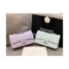 Replica Chanel Quilted Small Classic Flap 20cm Bag Tiny Grainy Caviar with Edge Stitching Light Purple 2