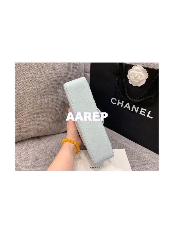 Replica Chanel CF 1112 Quilted Medium Classic Flap Bag in Grained Calfskin Light Blue 11