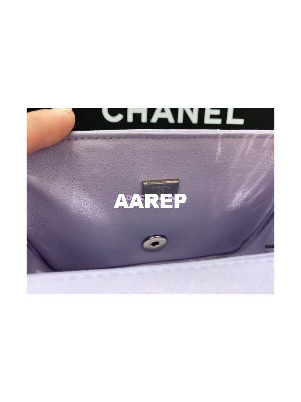 Replica Chanel Quilted Mini Classic Flap Bag Tiny Grainy Caviar with Edge Stitching Light Purple 9