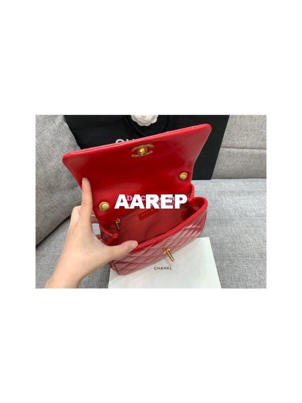 Replica Chanel Mini Pearl Flap Bag AS3000 AS3001 in Red Calfskin 18