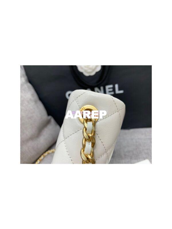 Replica Chanel Mini Pearl Flap Bag AS3000 AS3001 in White Calfskin 17