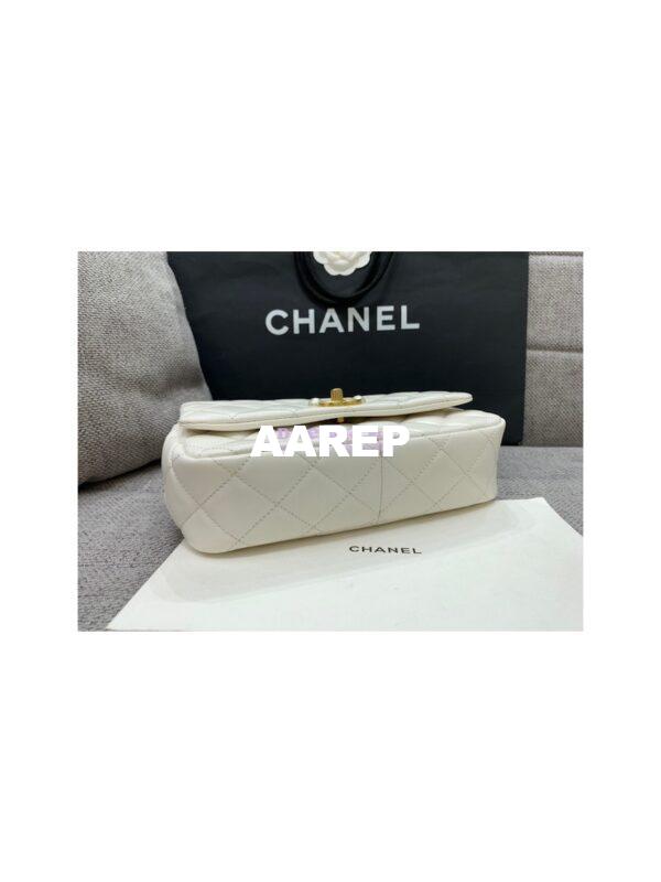 Replica Chanel Mini Pearl Flap Bag AS3000 AS3001 in White Calfskin 20