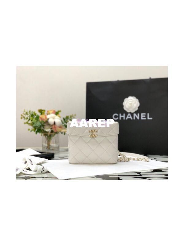 Replica Chanel Lambskin Small Box Bag AS2877 White 3