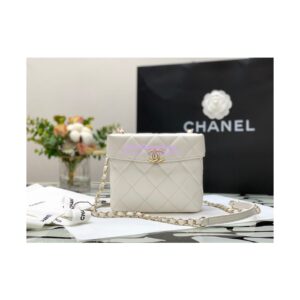 Replica Chanel Lambskin Small Box Bag AS2877 White 2