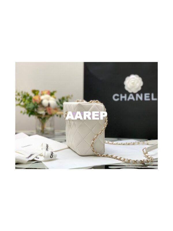 Replica Chanel Lambskin Small Box Bag AS2877 White 5