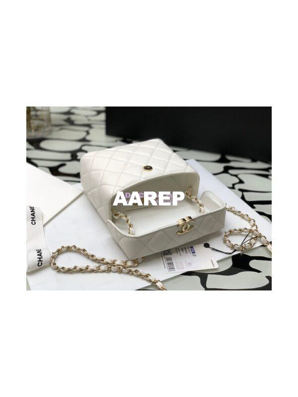 Replica Chanel Lambskin Small Box Bag AS2877 White 10