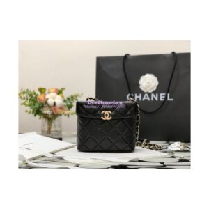 Replica Chanel Lambskin Small Box Bag AS2877 Black