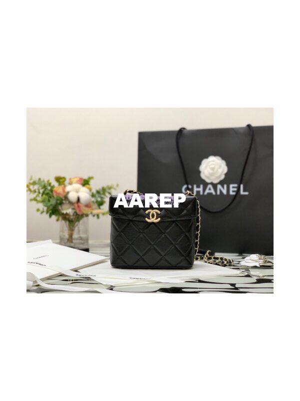 Replica Chanel Lambskin Small Box Bag AS2877 Black