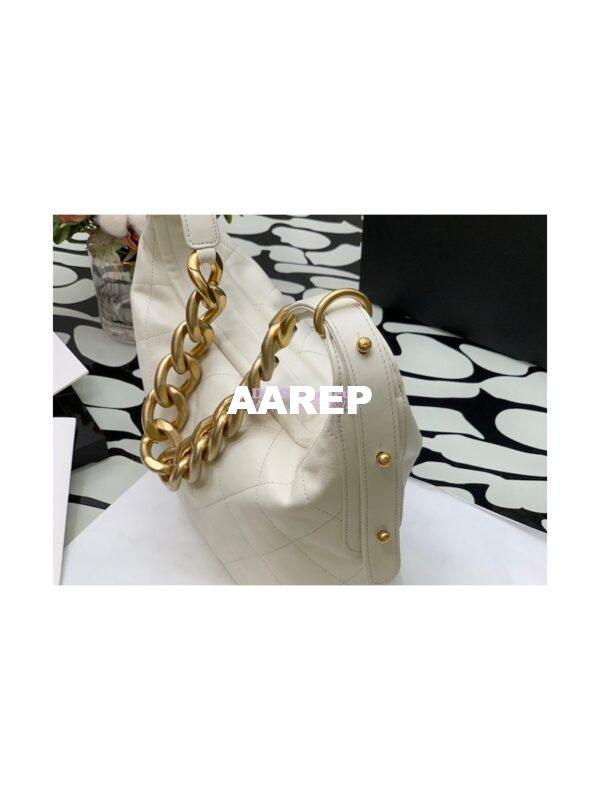 Replica Chanel Calfskin Hobo Bag AS2910 White 6