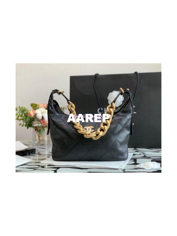 Replica Chanel Calfskin Hobo Bag AS2910 Black