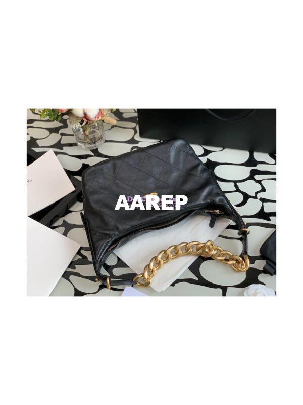Replica Chanel Calfskin Hobo Bag AS2910 Black 2