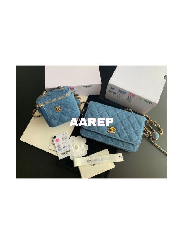 Replica Chanel WOC With CC Details On Strap AP1450 Denim