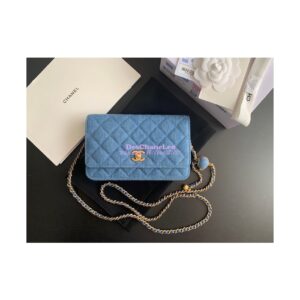 Replica Chanel WOC With CC Details On Strap AP1450 Denim 2