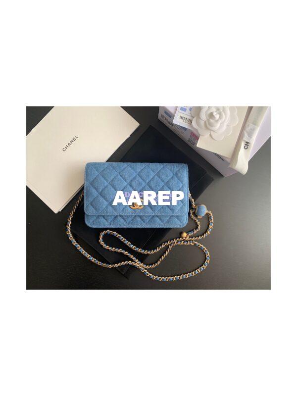 Replica Chanel WOC With CC Details On Strap AP1450 Denim 2