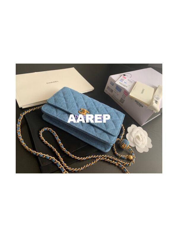Replica Chanel WOC With CC Details On Strap AP1450 Denim 5
