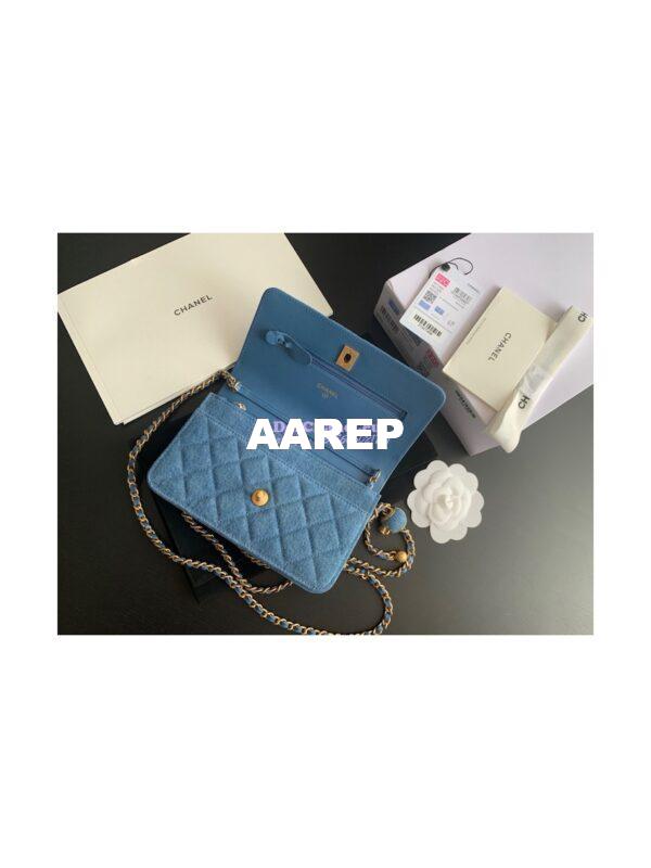 Replica Chanel WOC With CC Details On Strap AP1450 Denim 6