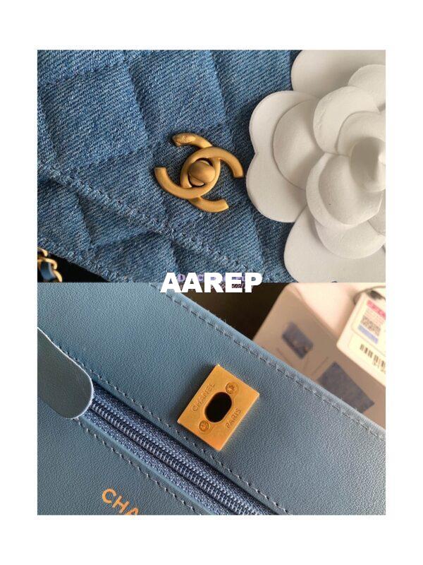 Replica Chanel WOC With CC Details On Strap AP1450 Denim 8