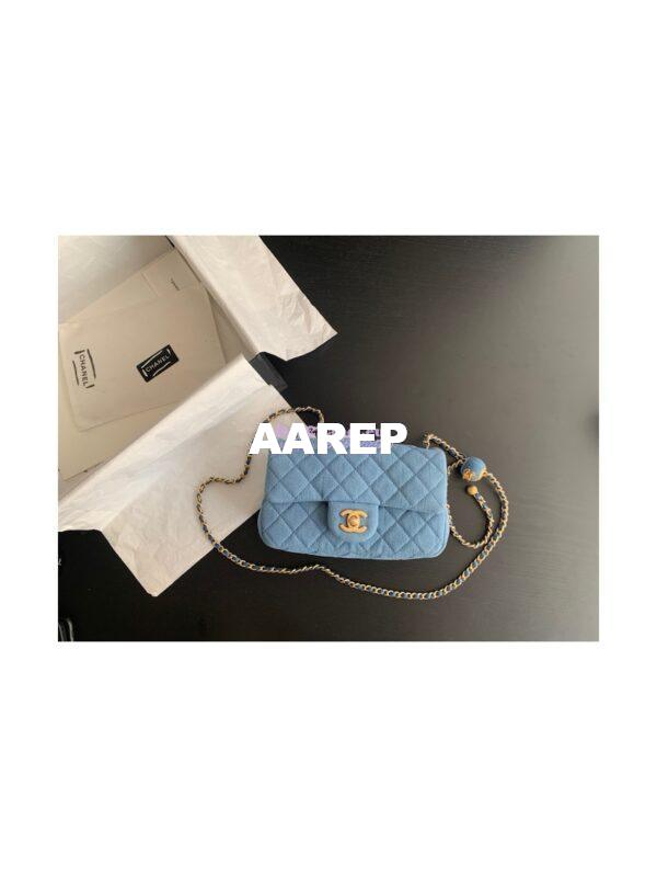 Replica Chanel Charm Strap Flap Bag AS1787 Denim 2