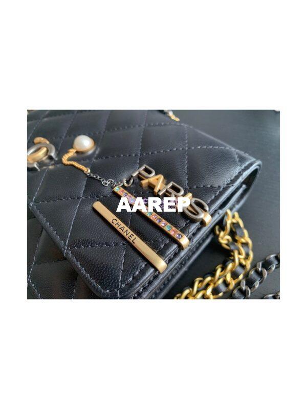 Replica Chanel 22K Symbolic Wallet On Chain WOC Lambskin AP2508 Black 5