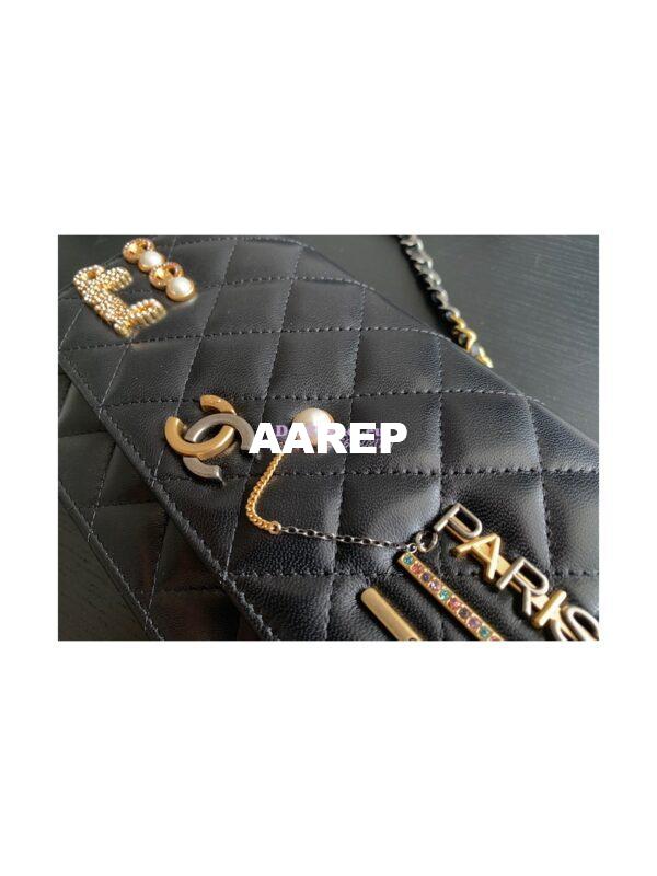 Replica Chanel 22K Symbolic Wallet On Chain WOC Lambskin AP2508 Black 6