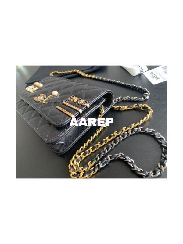 Replica Chanel 22K Symbolic Wallet On Chain WOC Lambskin AP2508 Black 7