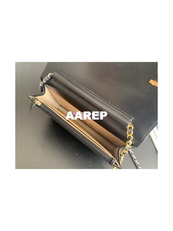 Replica Chanel 22K Symbolic Wallet On Chain WOC Lambskin AP2508 Black 10