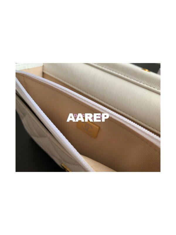 Replica Chanel 22K Symbolic Wallet On Chain WOC Lambskin AP2508 White 11