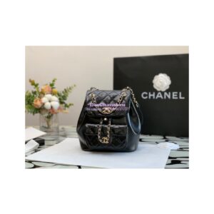 Replica Chanel 22K Mini Duma Backpack in Aged Calfskin AS2908 Black
