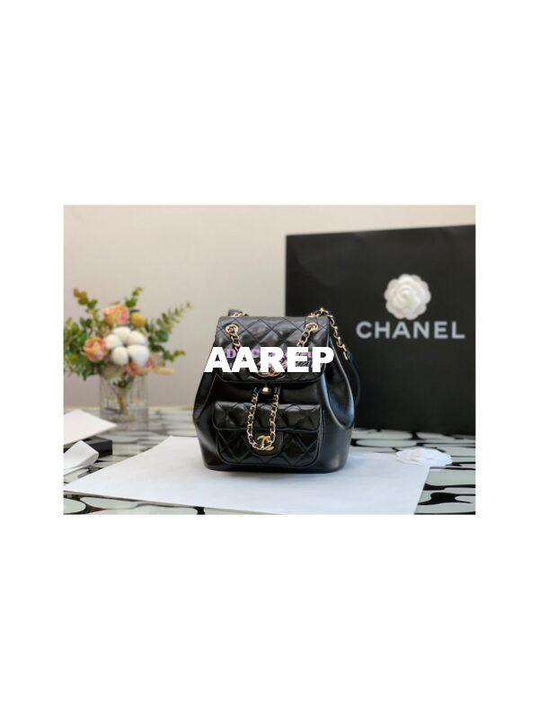 Replica Chanel 22K Mini Duma Backpack in Aged Calfskin AS2908 Black 3