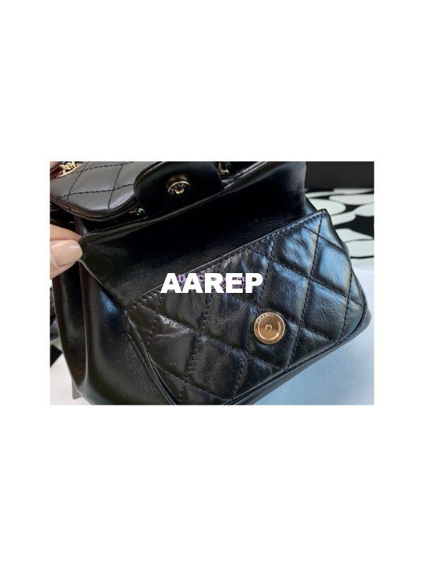 Replica Chanel 22K Mini Duma Backpack in Aged Calfskin AS2908 Black 7