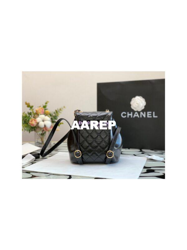 Replica Chanel 22K Mini Duma Backpack in Aged Calfskin AS2908 Black 8