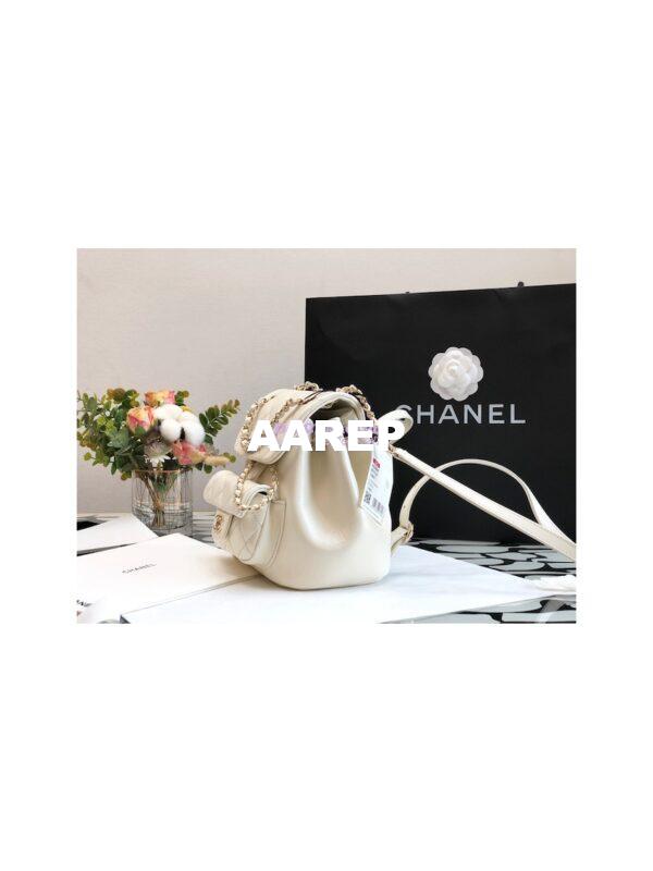Replica Chanel 22K Mini Duma Backpack in Aged Calfskin AS2908 White 3