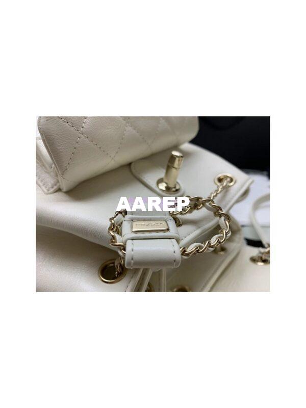 Replica Chanel 22K Mini Duma Backpack in Aged Calfskin AS2908 White 4