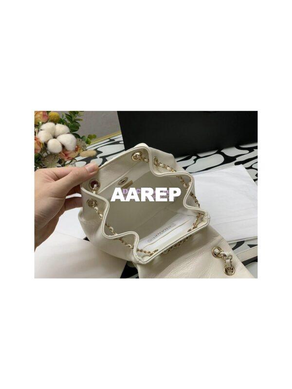 Replica Chanel 22K Mini Duma Backpack in Aged Calfskin AS2908 White 7