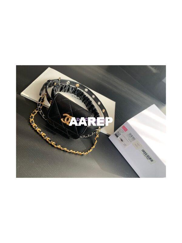 Replica Chanel Airpod Case in Black Goatskin AP2553 3
