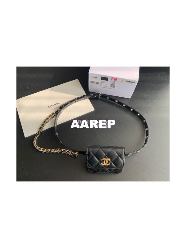 Replica Chanel Belt Bag in Black Goatskin AP2549 3