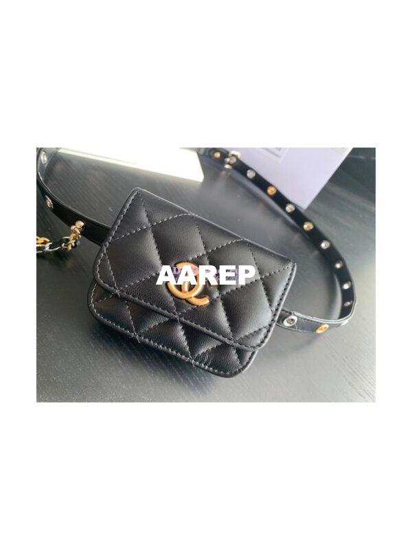 Replica Chanel Belt Bag in Black Goatskin AP2549 4