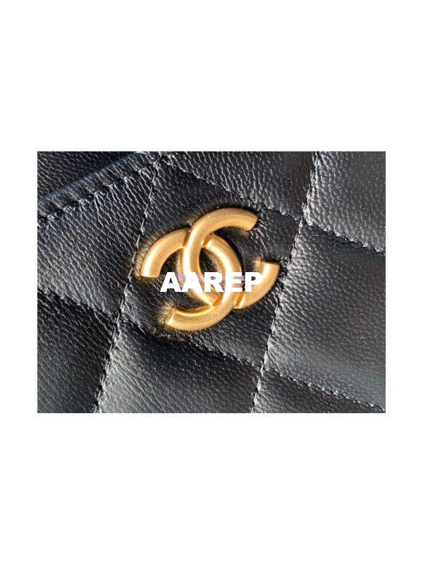 Replica Chanel Wallet On Chain WOC in Black Goatskin AP2548 6